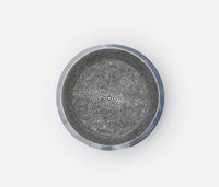 The Angelica Grey Shagreen Wine Coaster by Blue Pheasant features elegant silver detailing and a textured, dotted center—an ideal gift for a sophisticated dinner party.
