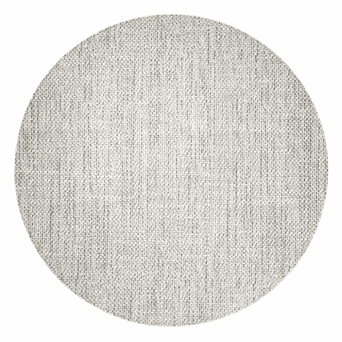 A set of four Bodrum Echo Round Placemats in tan, featuring a light gray woven texture and subtle pattern, displayed on a white background.