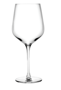 The Nude Glassware Refine Glassware Set of 2 features elegant, empty Burgundy glasses with long stems and wide bowls, standing against a plain white background—ideal for wine enthusiasts.