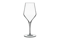 A set of two clear Luigi Bormioli Supremo stemglasses with long stems and wide bases, displayed against a plain white background.