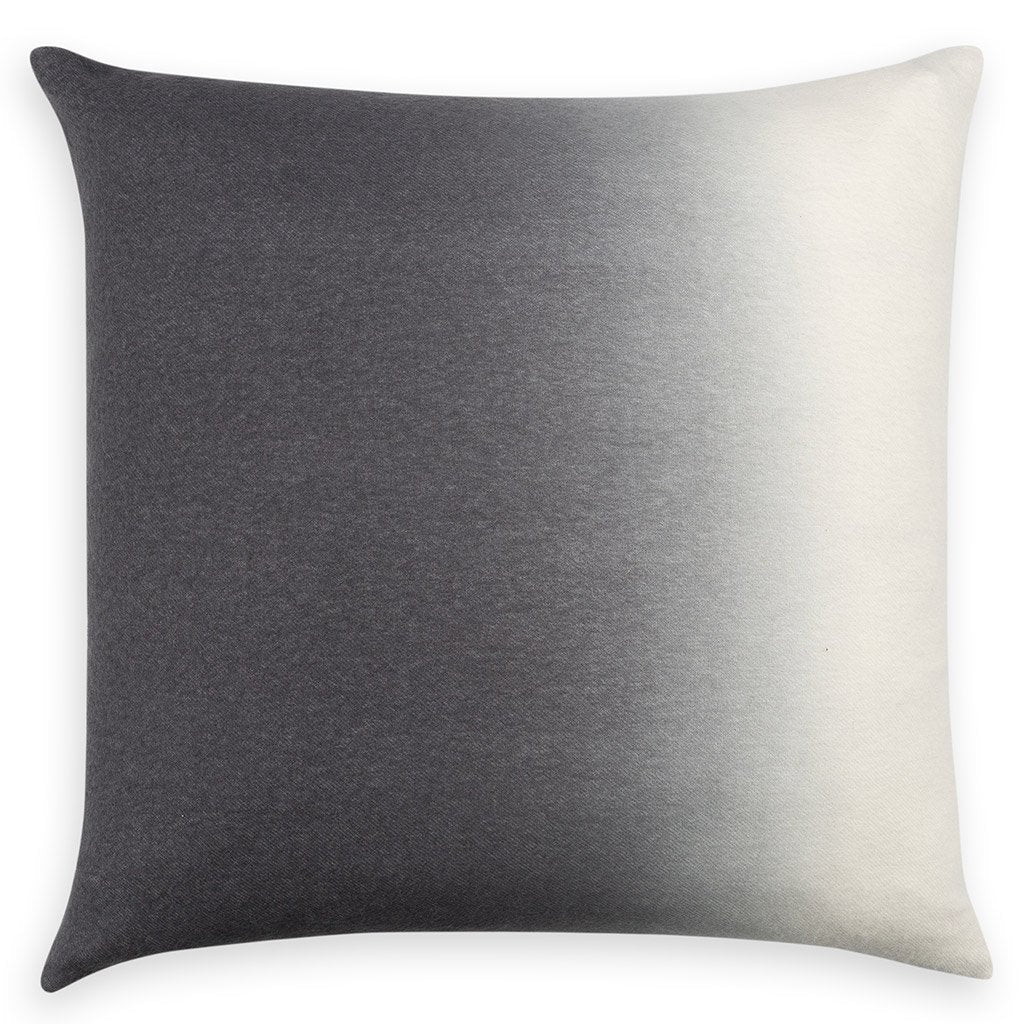 The Dip Dyed Alpaca Pillows Pewter by Johanna Howard feature a square ombré design with a smooth gradient from dark gray to off-white. Their soft, alpaca-like surface and minimalistic style add a modern touch.