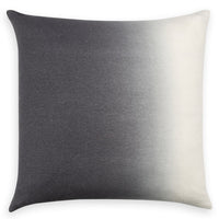 The Dip Dyed Alpaca Pillows Pewter by Johanna Howard feature a square ombré design with a smooth gradient from dark gray to off-white. Their soft, alpaca-like surface and minimalistic style add a modern touch.
