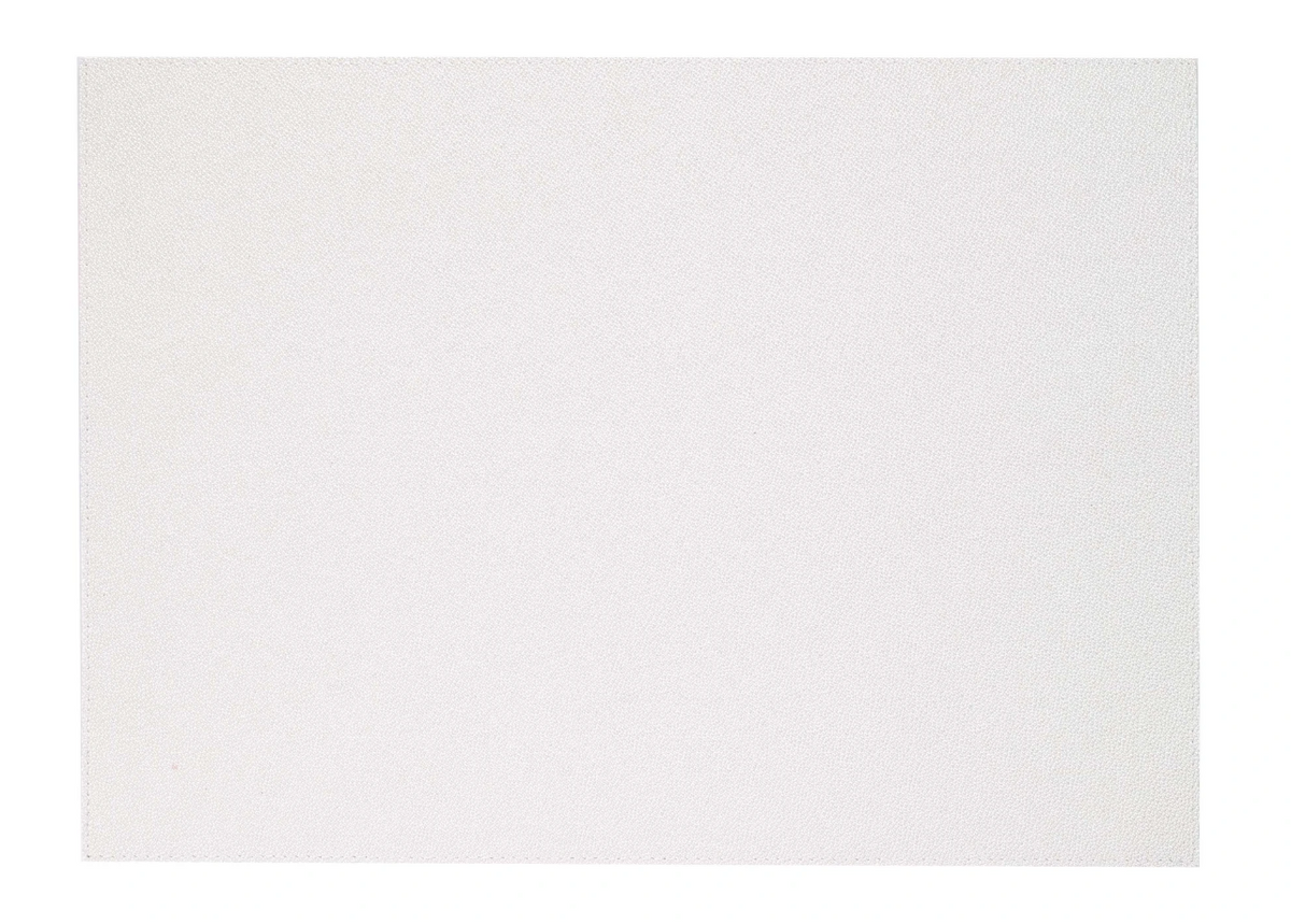 A blank white square canvas with a subtle texture, set against a white background, evokes the elegant look of Bodrum's Skate Rectangle Placemat Set of 4.