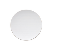 A large, round TAC 02 Platinum Filet Dinnerware plate by Rosenthal with a thin edge, centered on a plain white background, evokes the sleek elegance of contemporary style.