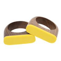 Flow napkin ring in yellow. 