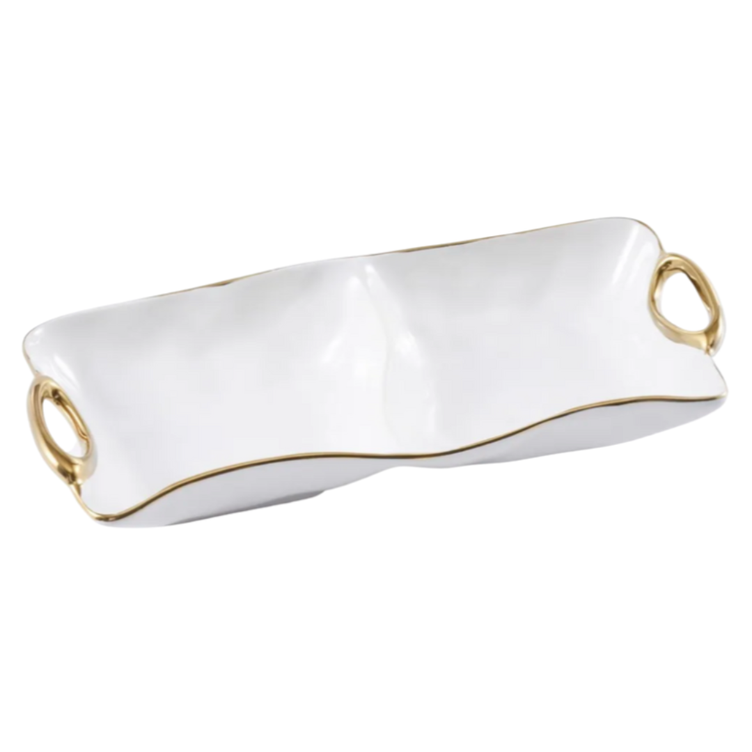 Golden 2 section handle bowl.