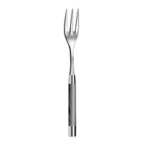 The Capdeco Conty Serving Fork Grey features a stainless steel three-tine head and a sleek, marble-patterned acrylic handle. Dishwasher safe, it's shown against a plain white background.