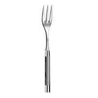 The Capdeco Conty Serving Fork Grey features three stainless steel tines and a stylish silver and gray marble-effect acrylic handle. Dishwasher safe for easy cleaning. Shown on a white background.