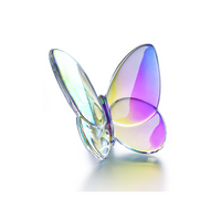 Iridescent crystal butterfly by Baccarat. 