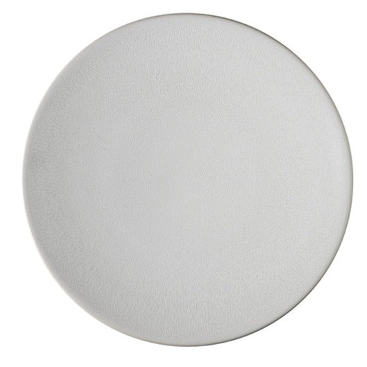 The Jars - Rosenthal Tourron Dinnerware Neige is a handmade, round white plate with a textured surface, crafted in France—ideal for those who want elegant and durable dinnerware.