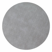 The Bodrum Pronto Round Placemat Grey Set of 4 features circular gray, textured placemats made from phthalate-free vinyl. Easy to clean and ideal for daily use, they're shown against a white background.
