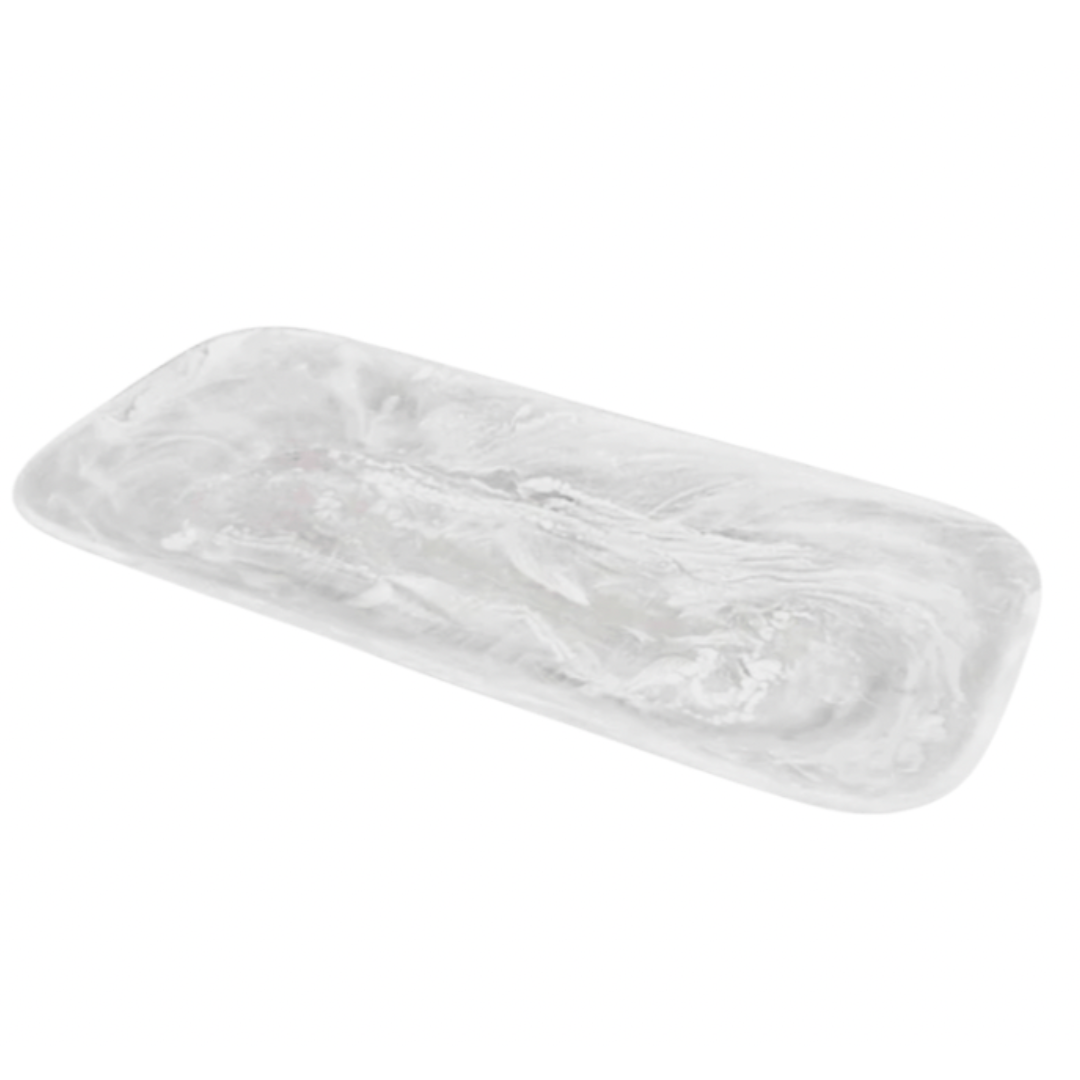 White swirl classic rectangle platter.
