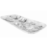 Black swirl classic resin rectangle serving platter. 