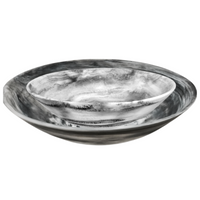 Medium and large everyday resin black swirl bowl. 