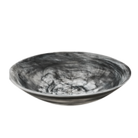The Swirl Resin Classic Everyday Bowl by Nashi Home features a marbled black and white design—an elegant, shatterproof handcrafted piece perfect as serveware or decor for stylish, practical living.
